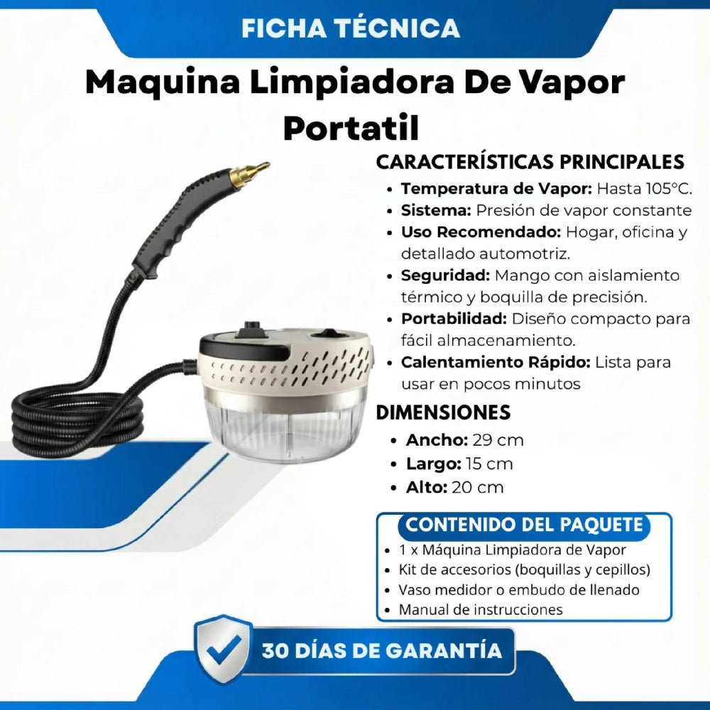 Máquina Limpiadora De Vapor Portátil De Alta Presión Desinfectante Multiusos