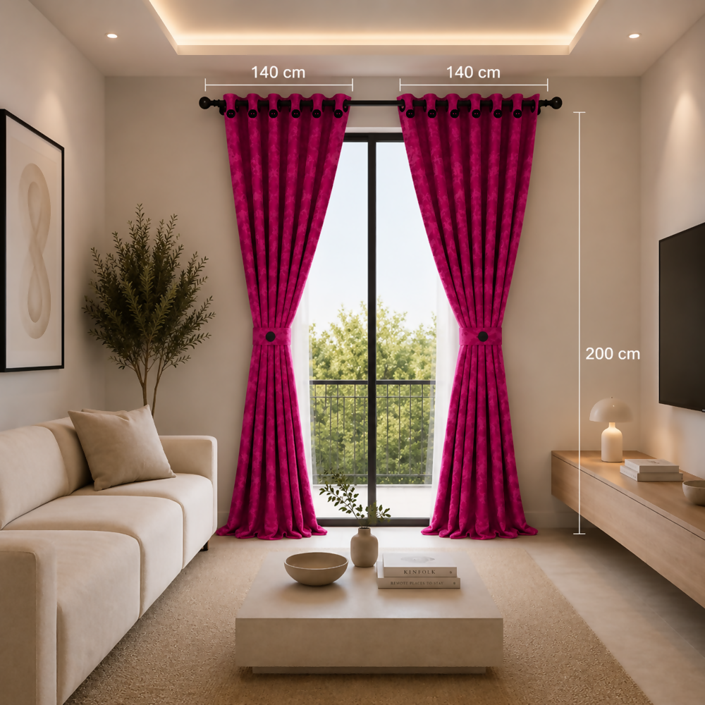 Cortina x2 fucsia jacquard