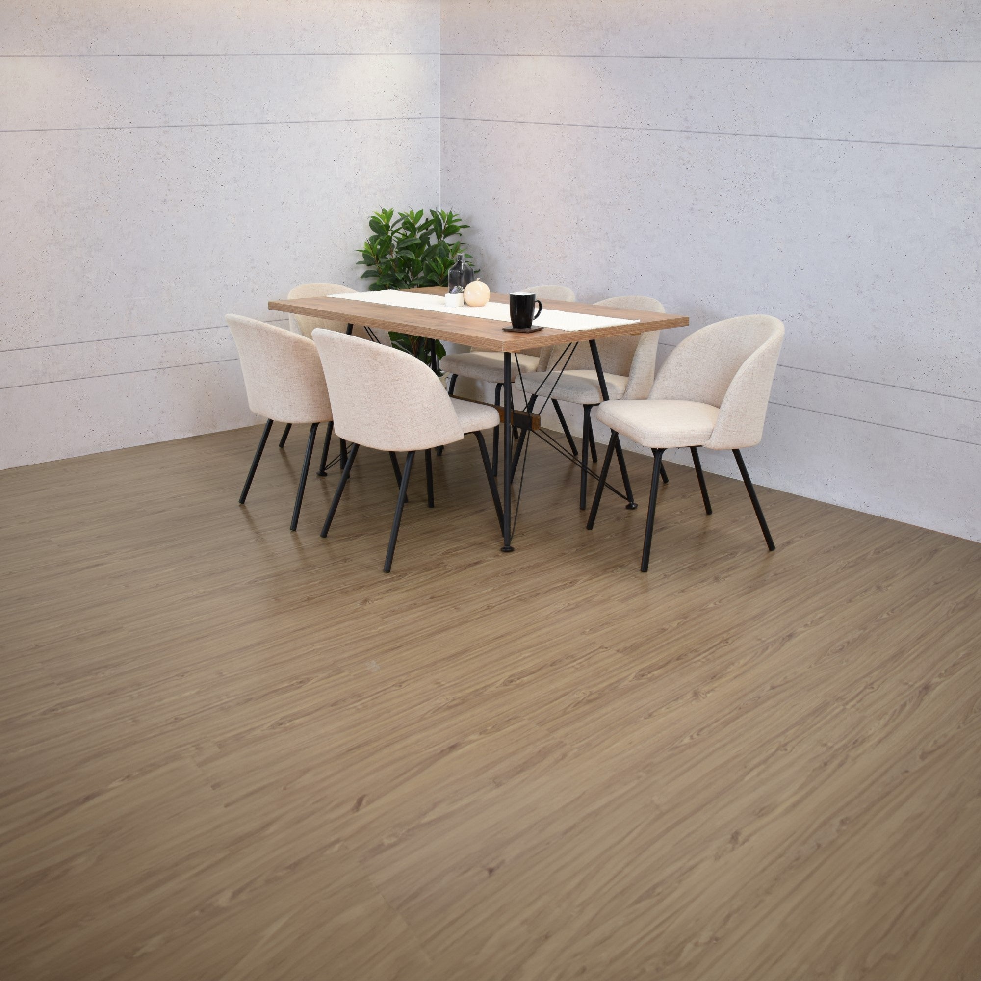 Comedor 6 Puestos Falcon Sillas Osaka Trigo