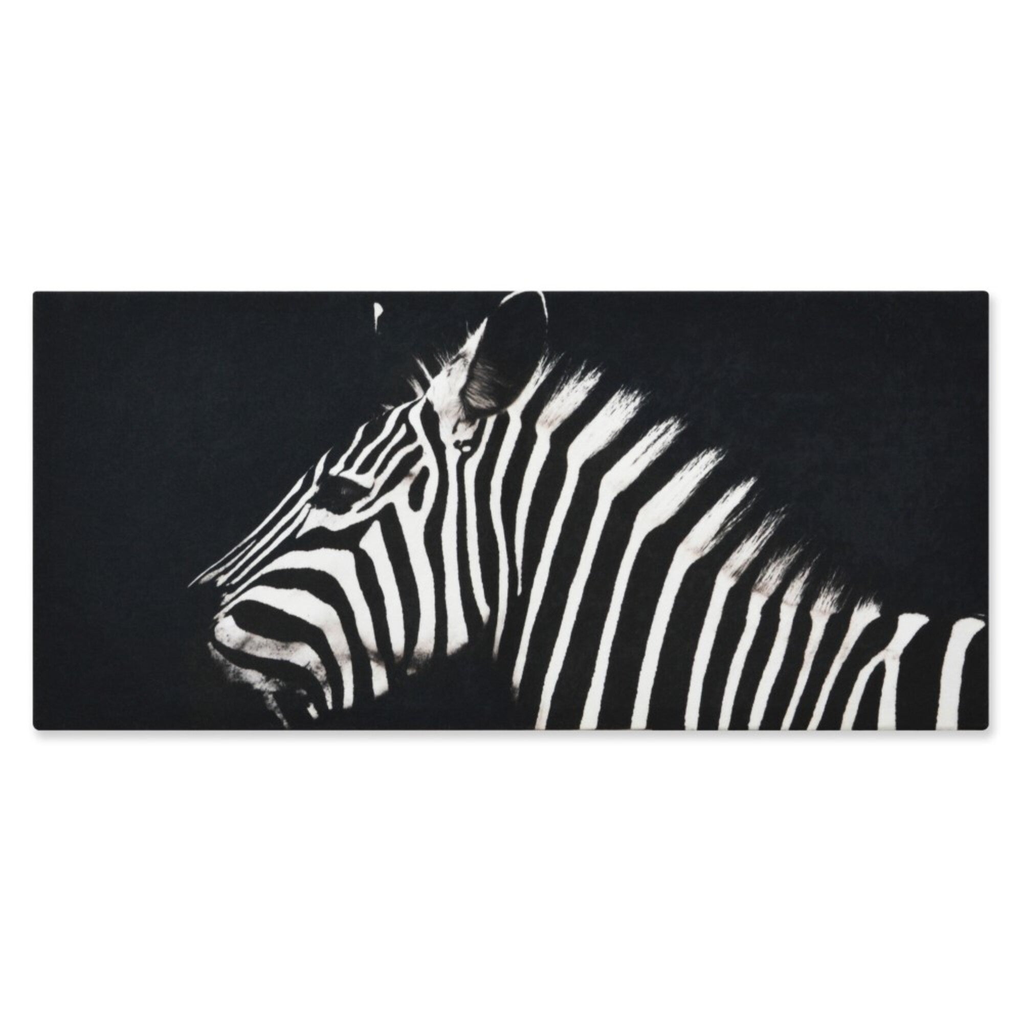 Cuadro Decorativo Cebra Fondo Negro M 70x45 cm - Impresion en Tela