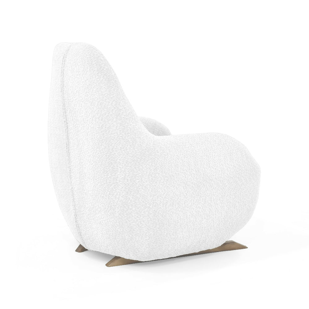 Poltrona Rusell 77x83x95 Tela Acolchada Blanca