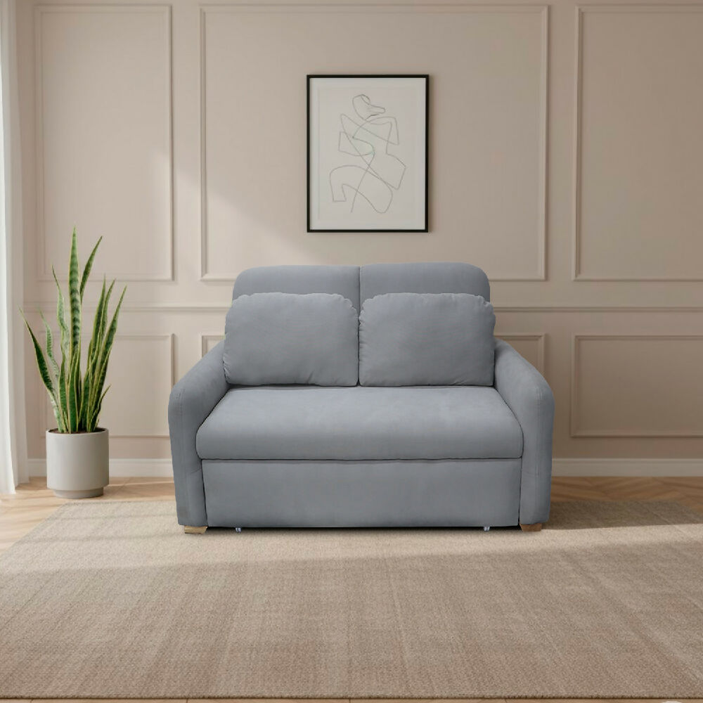 Sofacama Nube Multifuncional Carrito Reclinable Gris + Cojines
