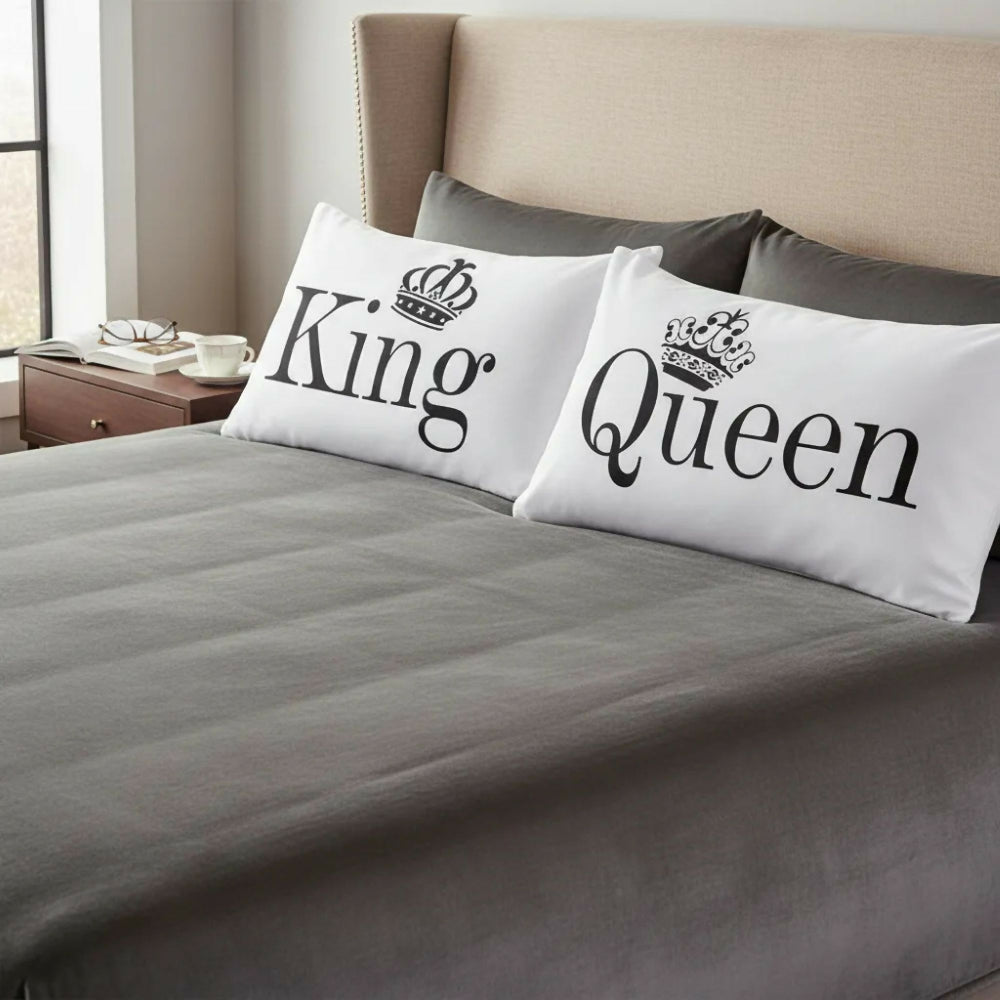Set X 2 Funda Almohada Estampada Queen & King M Fibra
