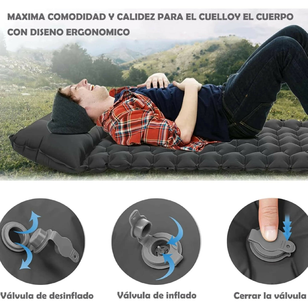 Colchón Autoinflable Doble Para Acampar Con Bomba Eléctrica