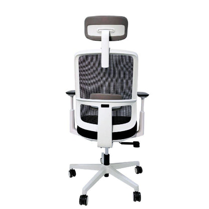 Silla de Oficina Ergonómica Nova Gris Con Cabecero Regulable