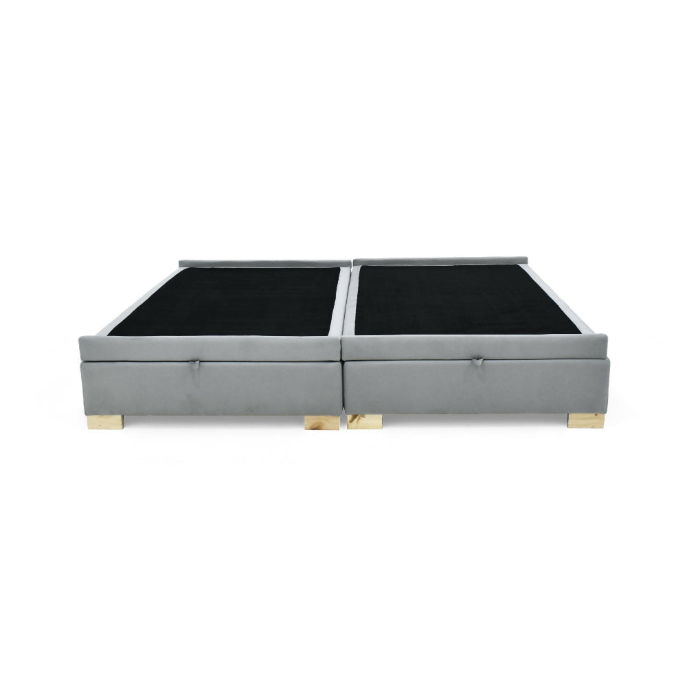 Base Cama Baul Aveiro Doble 140x190 Tela Plata