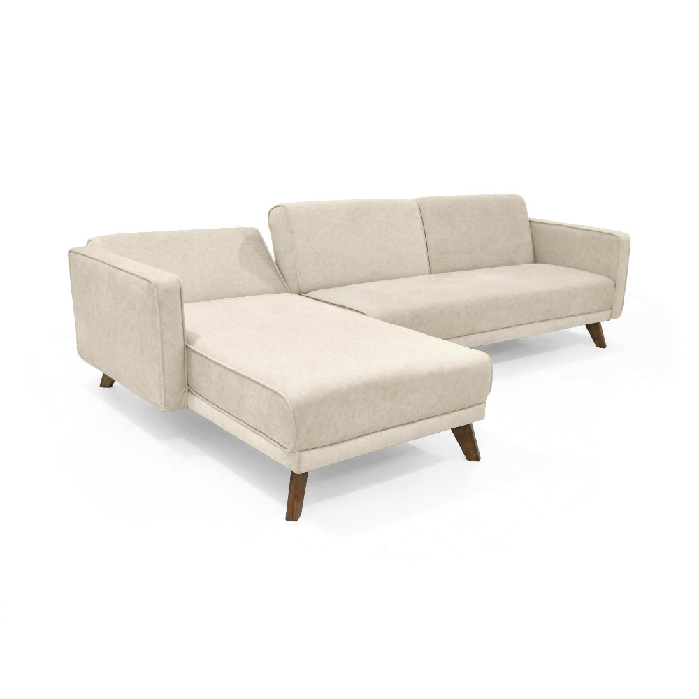 Sofa Cama en L Chelsea Derecho 265x160x76 Tela Beige
