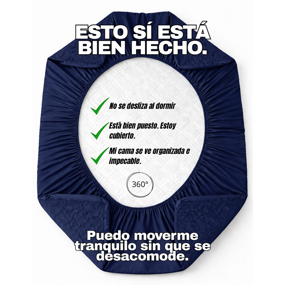 Protector colchon doble acolchado azul 140x190cm