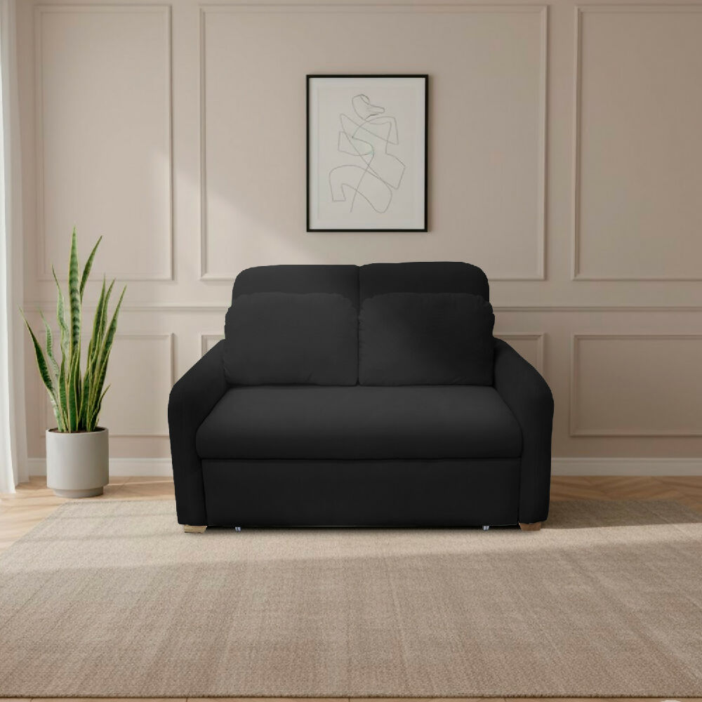 Sofacama Nube Multifuncional Carrito Reclinable Negro + Cojines