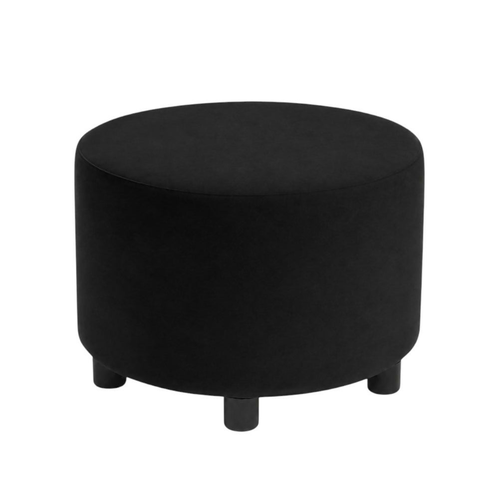 Puff Redondo 40x40 Negro Tela