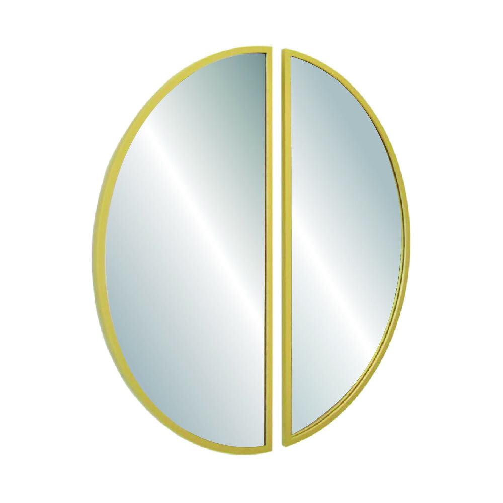Espejos de pared set x 2 en mdf luna nueva dorado