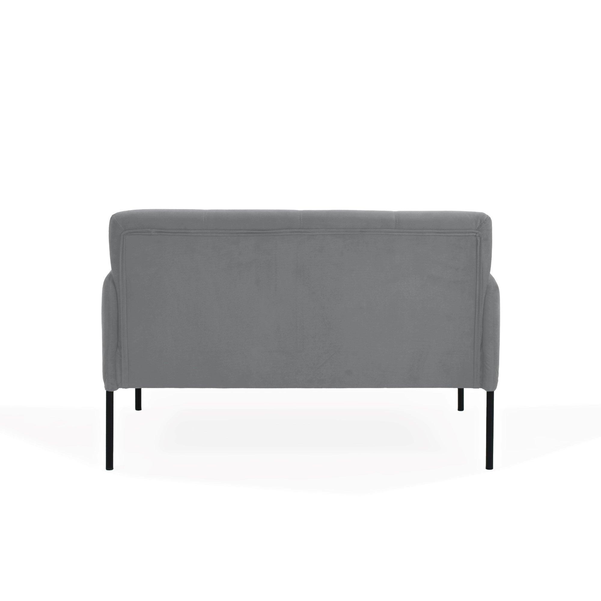 Sofa Olivia 2 Puestos Tela Gris y Mesa de Centro Habana Blanco