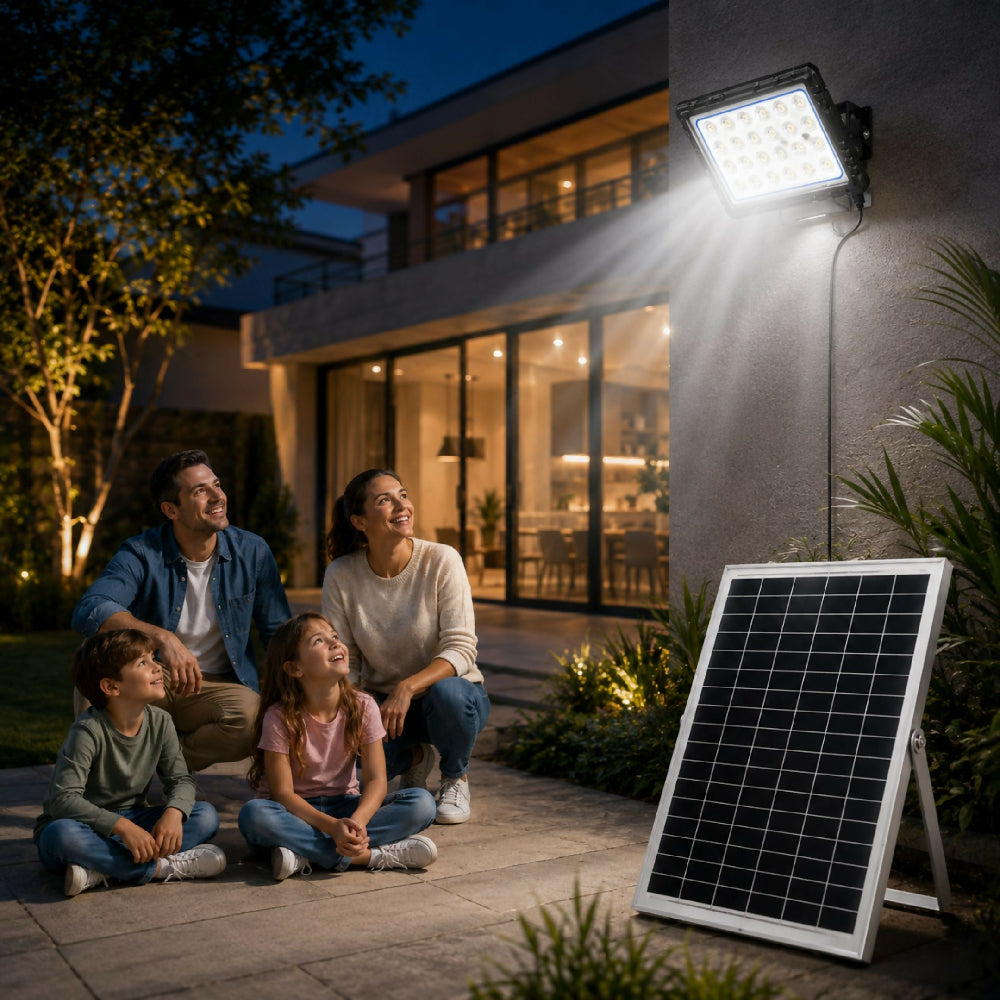 Reflector LED Solar De 1000W Para Exterior Ilumina Grandes Espacios