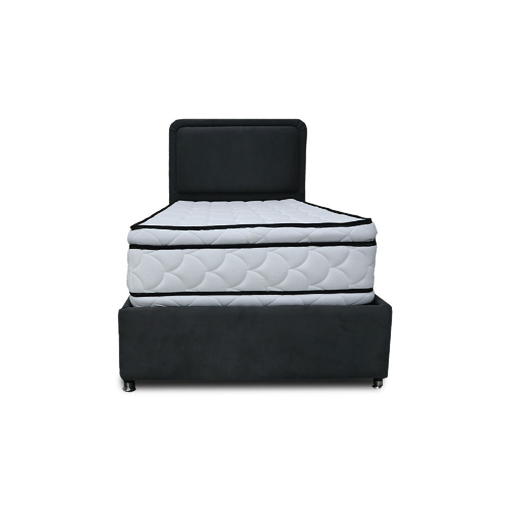 Combo Basecama Nube Semidoble 120x190 mas Espaldar Negro