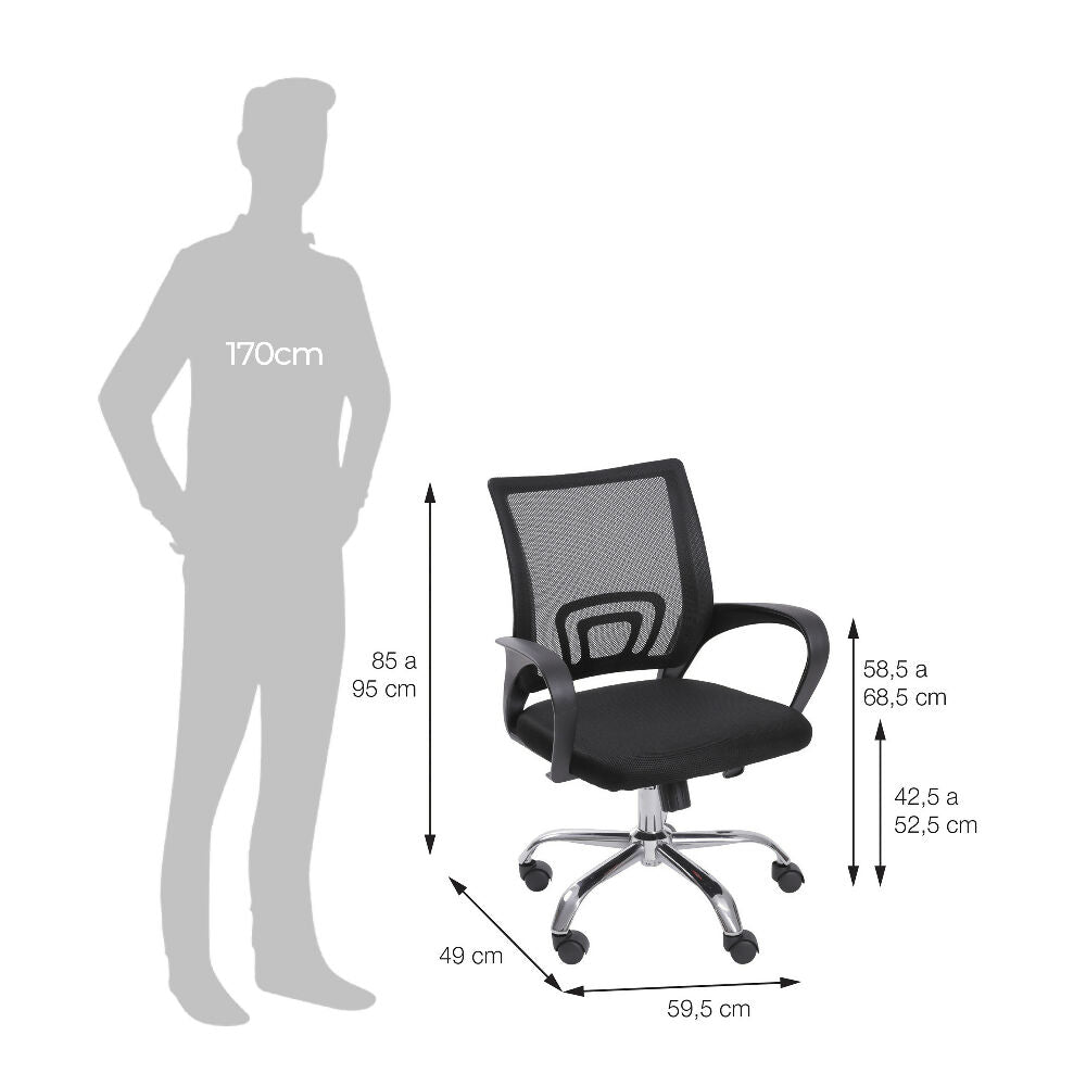 Kit Por 2 Silla Para Oficina Escritorio - Negro