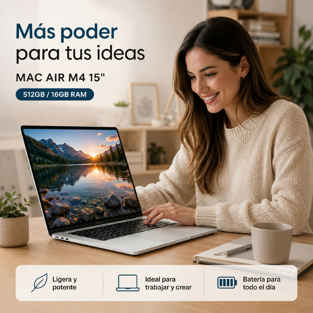 Macbook Air 15 Pulgadas Chip M4 16gb Ram 512gb Almacenamiento Laptop Apple De Alta Eficiencia