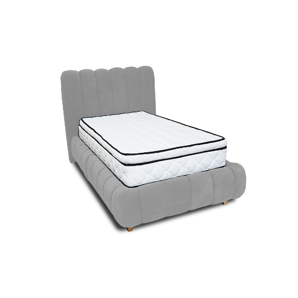 Combo Basecama Praga Modular Gris 120 Semidoble mas Espaldar