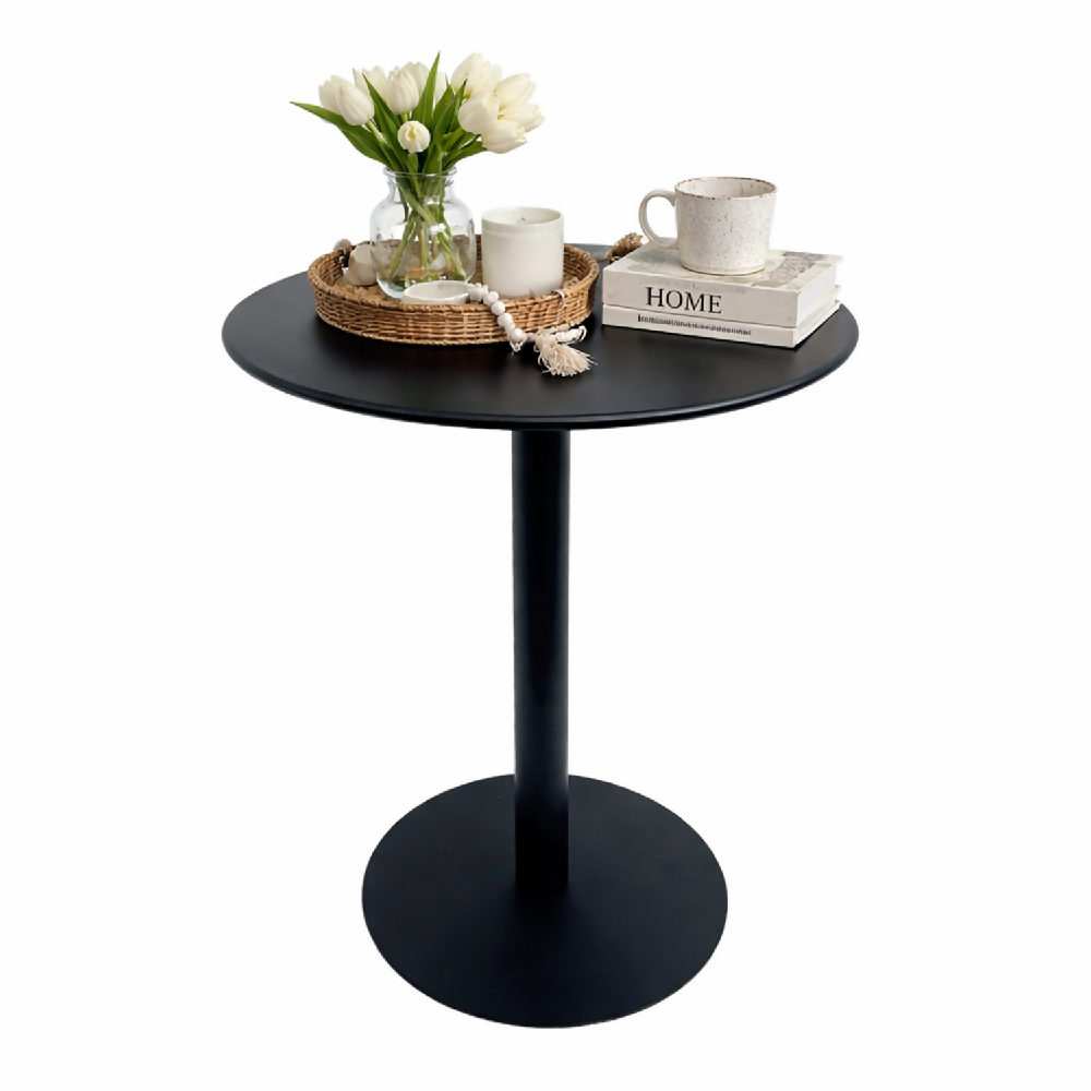 Mesa de Comedor Versátil Metálico Maiu Negro (72×60×60cm) - Interior y Exterior