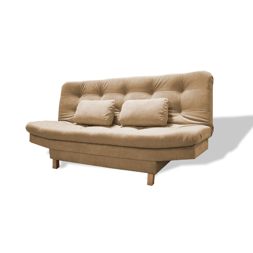 Sofacama Bakers 3 Posiciones Camel + 2 Cojines Decorativos