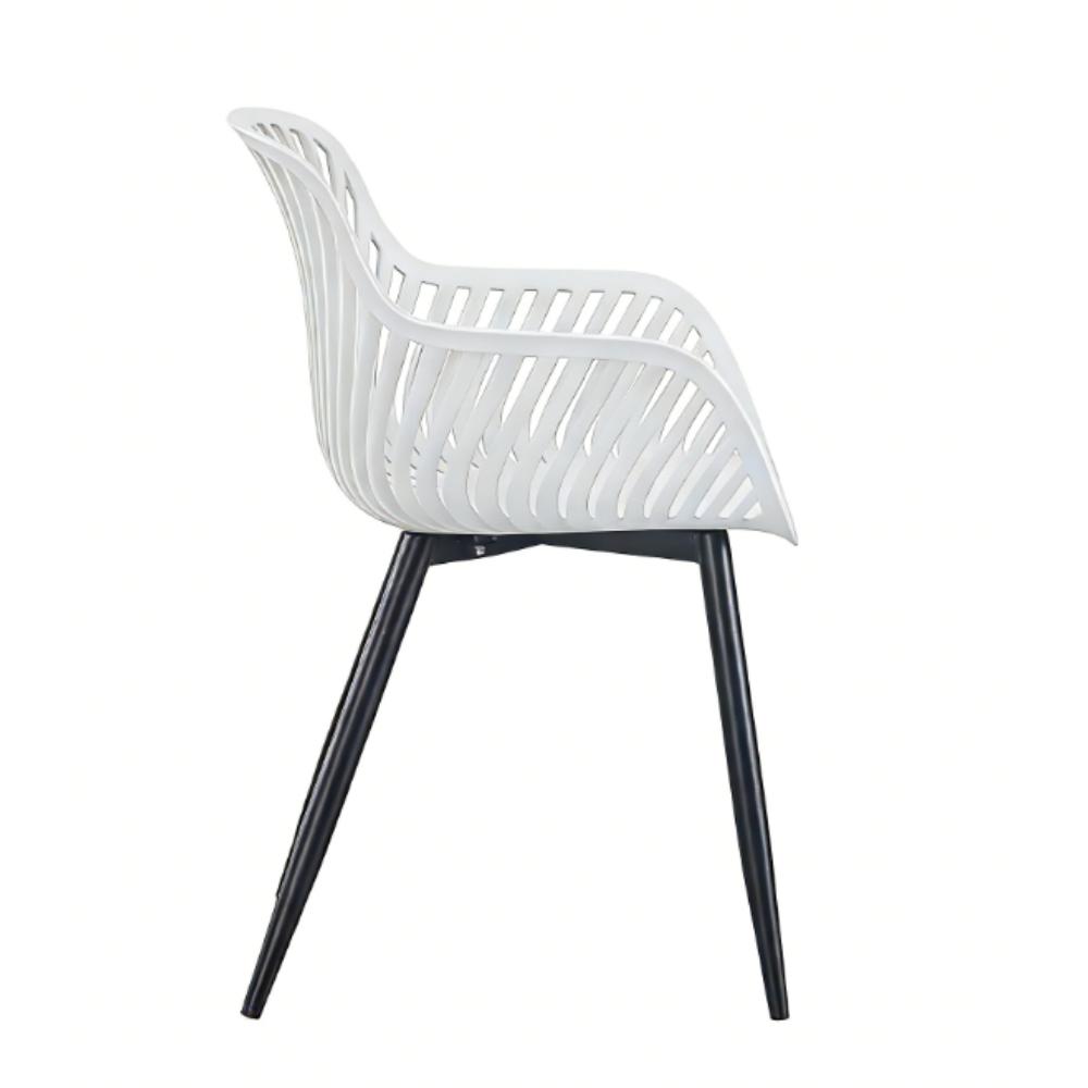 Silla Victoria, Blanco, Con espaldar minimalista y diseño moderno