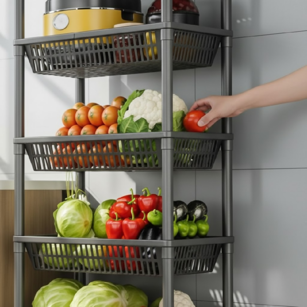 Estante Organizador 5 Niveles Con Ruedas Multiusos YH6710-5A – Estantería Móvil Para Cocina, Baño Y Hogar