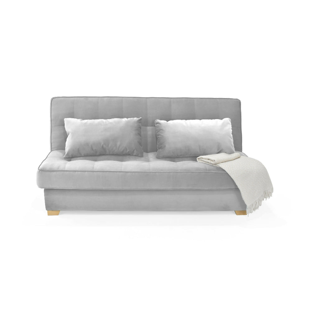 Sofá Cama Cambridge 185x90x90 con Baúl Tela Plata