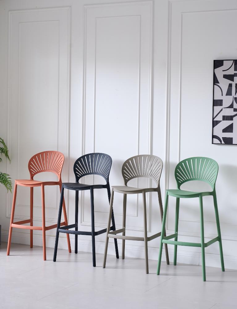 Silla para Bar Paraiso, Color Negro, Diseño moderno X2