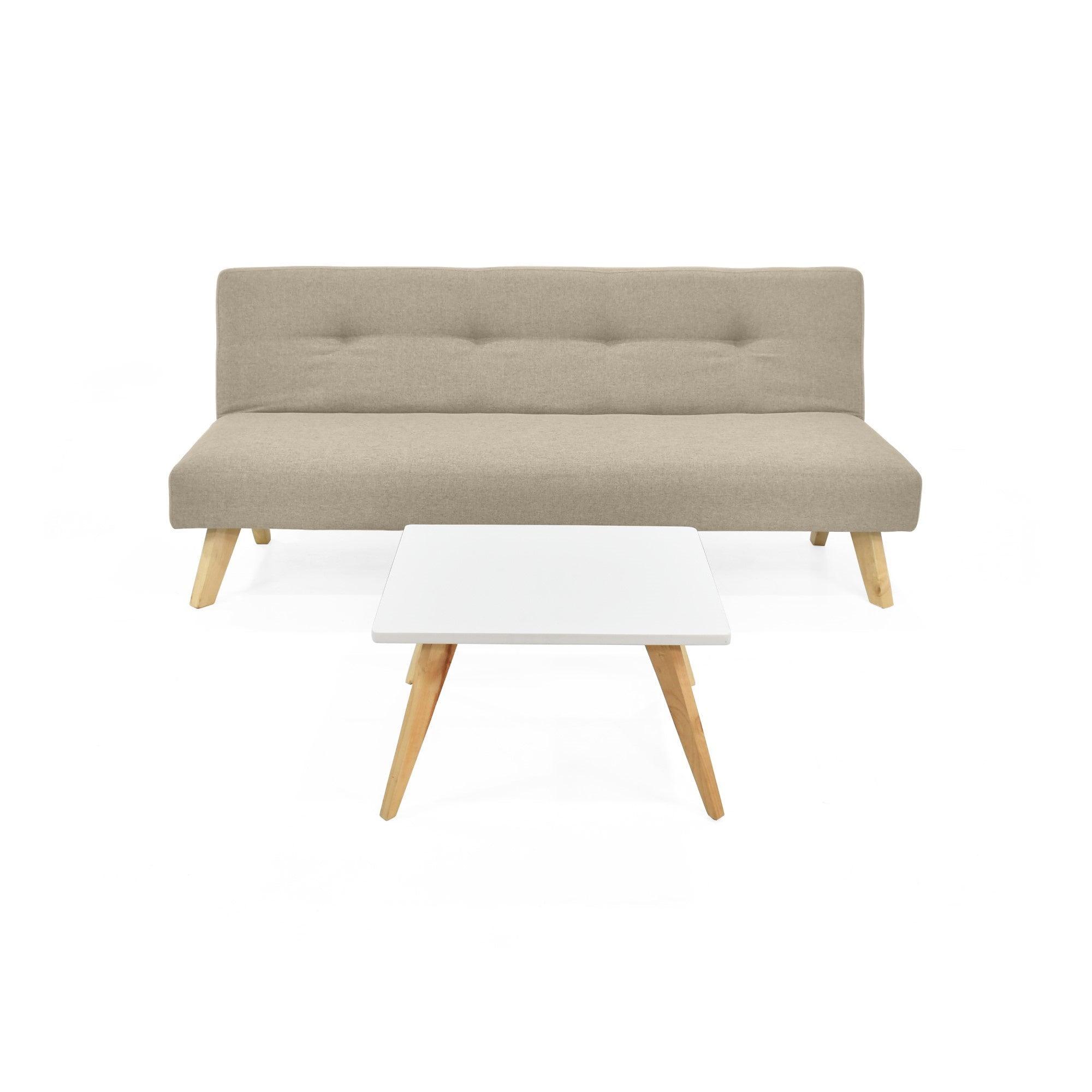 Sofa Cama London Beige con Mesa Centro Nova