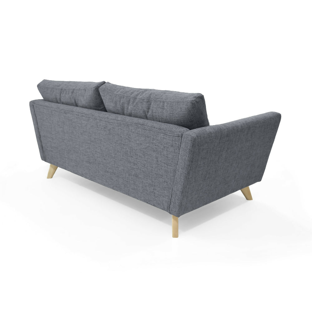 Sofá Grecia 3 Puestos 192x85x84 Tela Gris