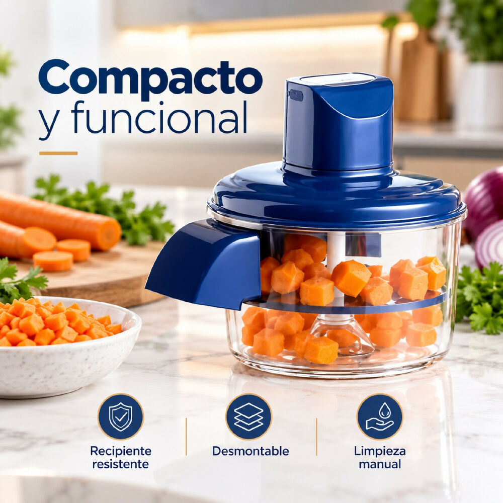 Mini Picador Multifuncional De Verduras PRLA-891 Con Cuchillas De Alimentos