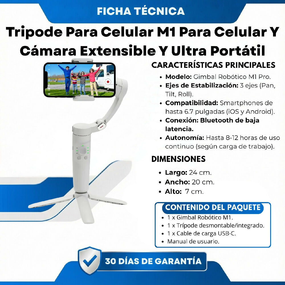 Tripode Para Celular M1 Para Celular Y Cámara Extensible Y Ultra Portátil