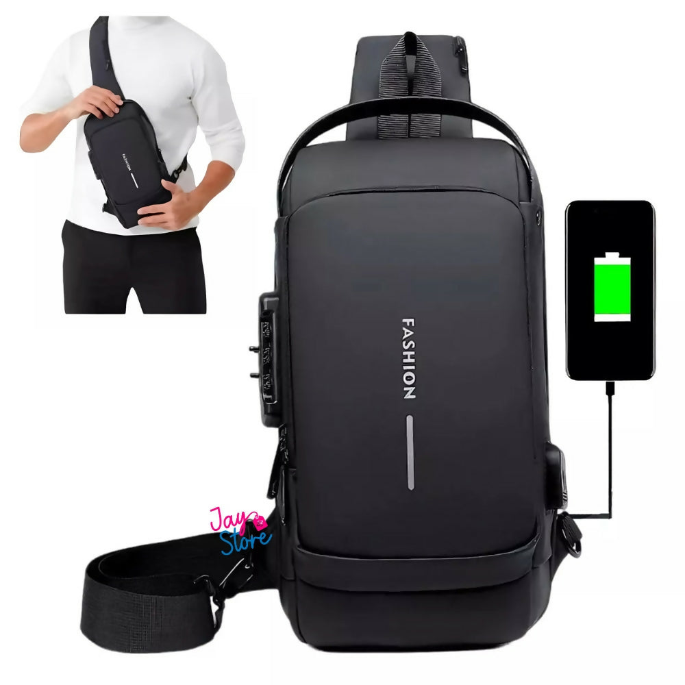 Bolso De Seguridad Canguro Antirrobo Carga USB Impermeable