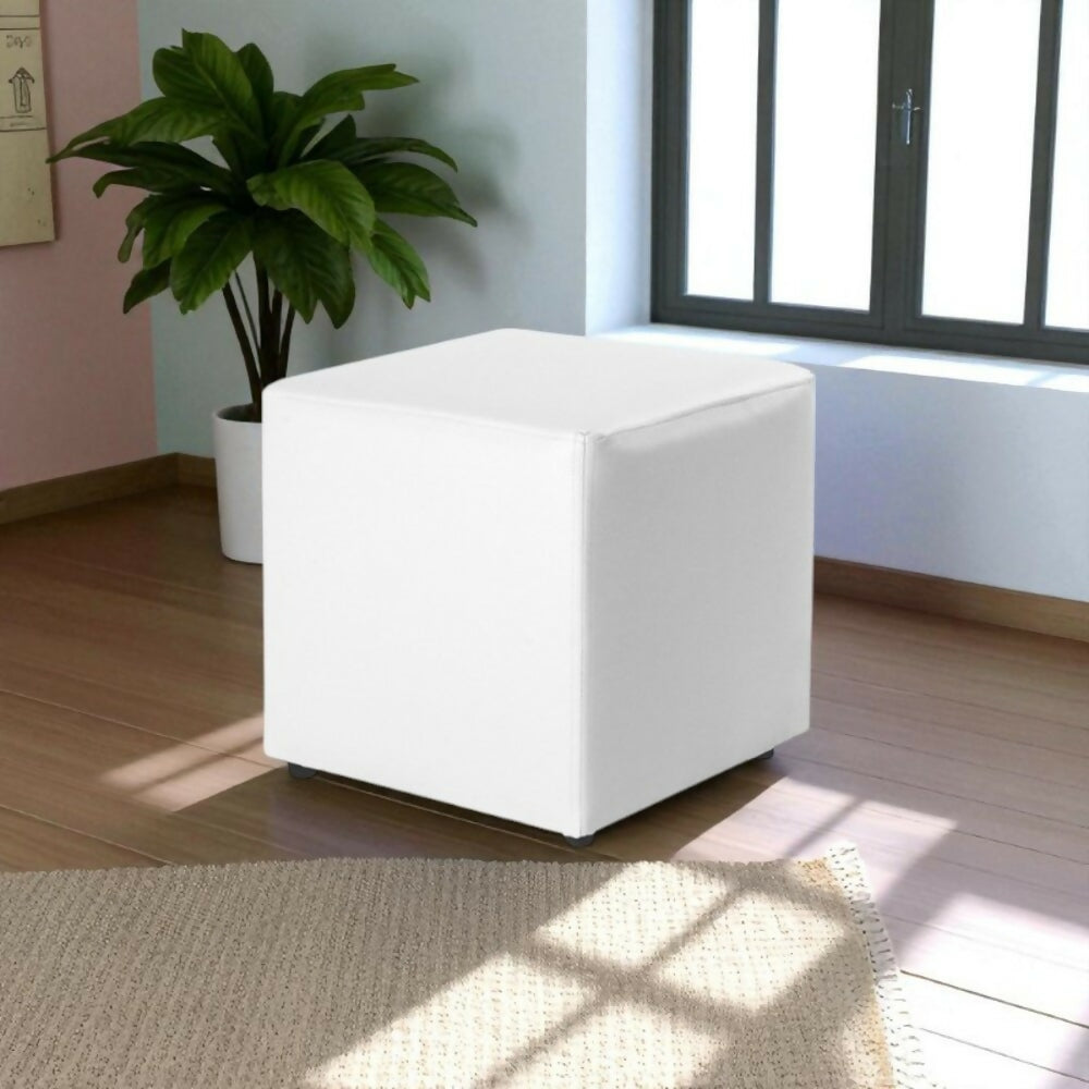 Puff Decorativo 40x40 Blanco Amb