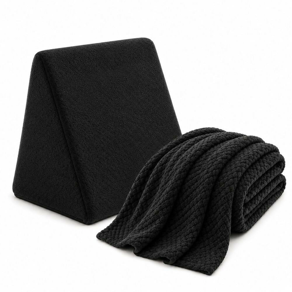 Combo cojin tv + cobija negro