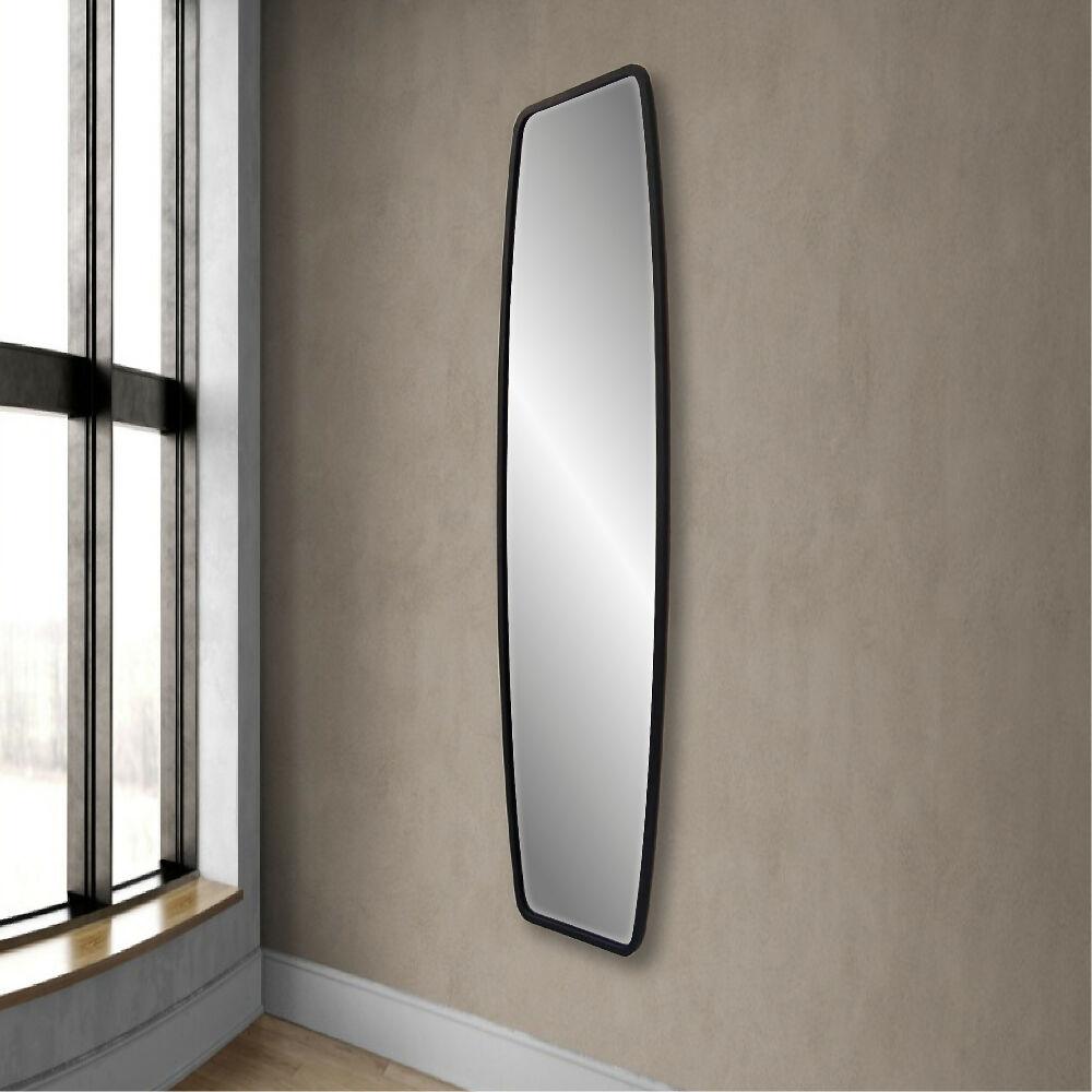 Espejo de pared - mdf - semioval vertical negro