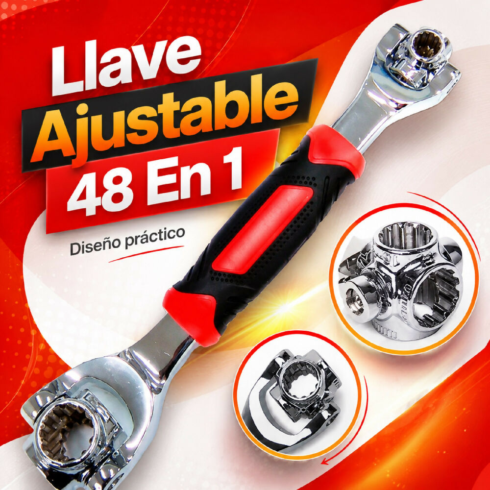 Herramienta Llave Universal Ajustable 48 En 1 Compacta Para Reparaciones