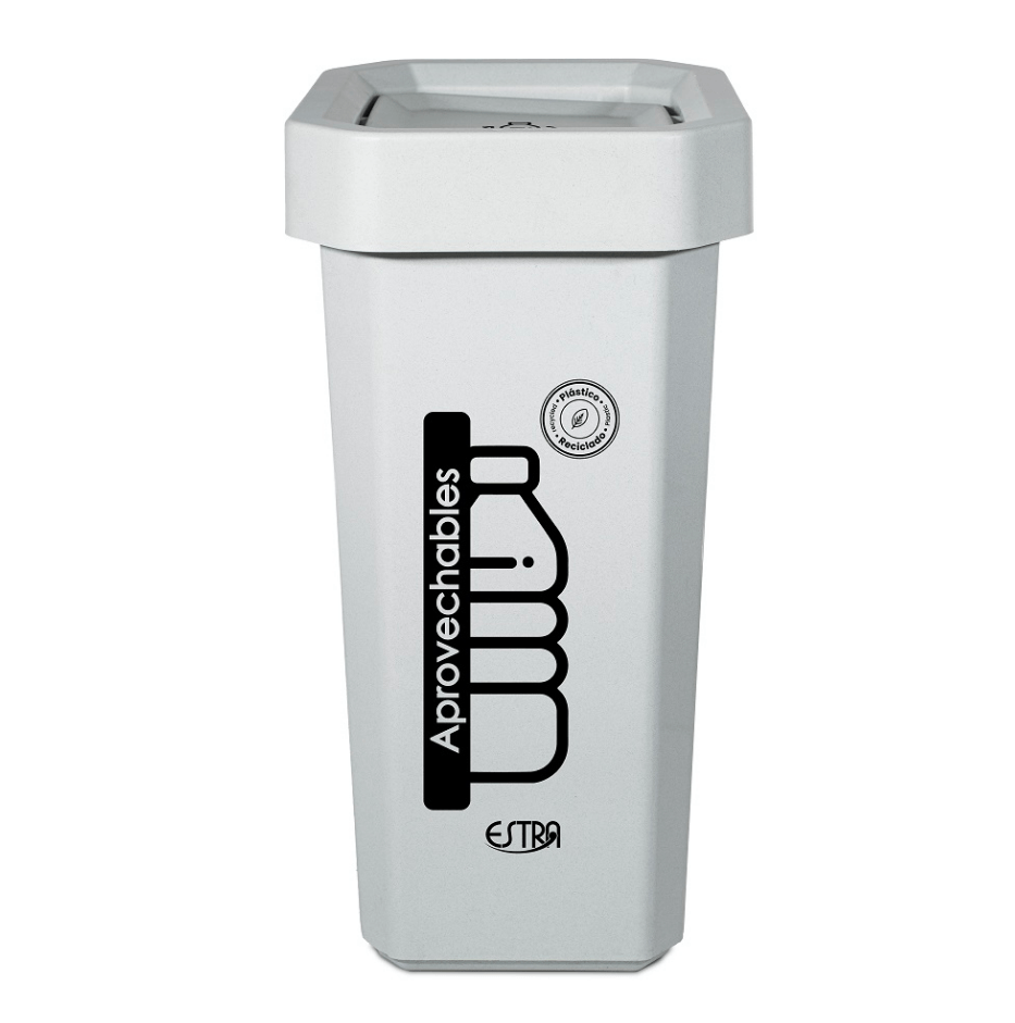 Caneca-Papelera Ecobins Vaiven 26L Blanco-Reciclable Aprovechable