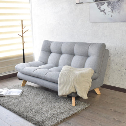 Sofa 2 Puestos Toulouse Tela Poliester Plata