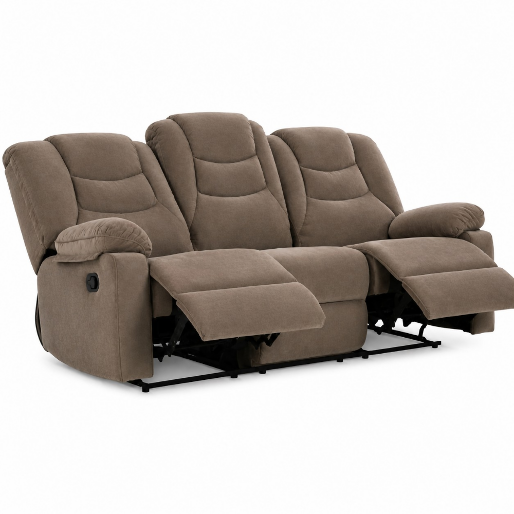 Sofá Reclinable 3 Puestos Color Café Kalerin Premium