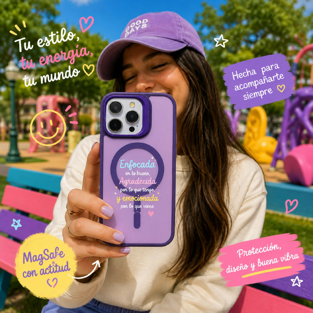 Forro Semi Transparente Para Celular Funda MagSafe Con Textura Suave Iphone 13 Pro Morado