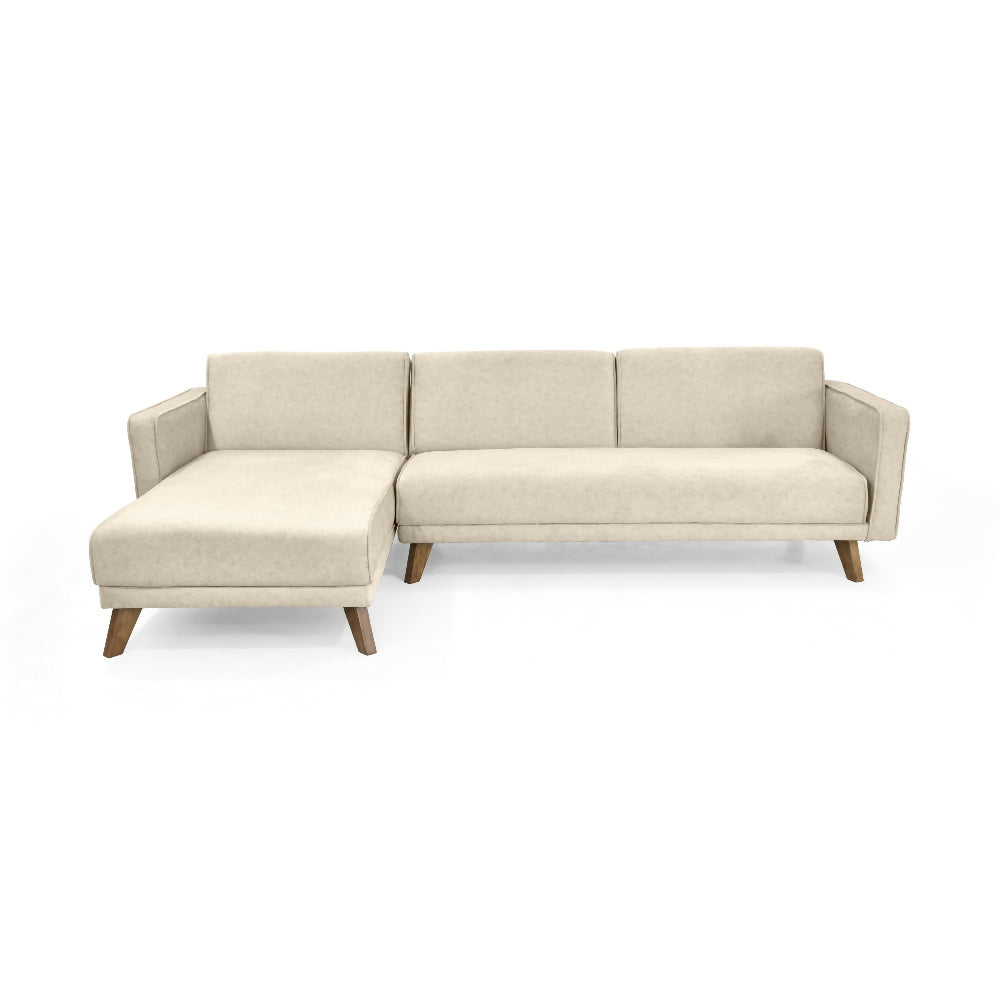 Sofa Cama en L Chelsea Derecho 265x160x76 Tela Beige