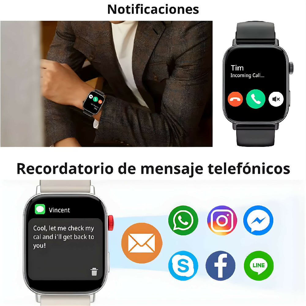 Smartwatch G-Tide S6 Pro Azul Reloj Inteligente Con Llamadas Bluetooth, Resistente Al Agua