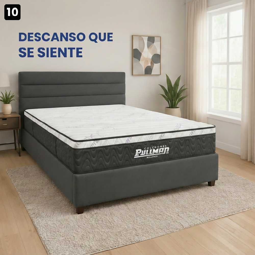 Colchón Rollpack Euro u 140X190 Doble, Tela Lavanda