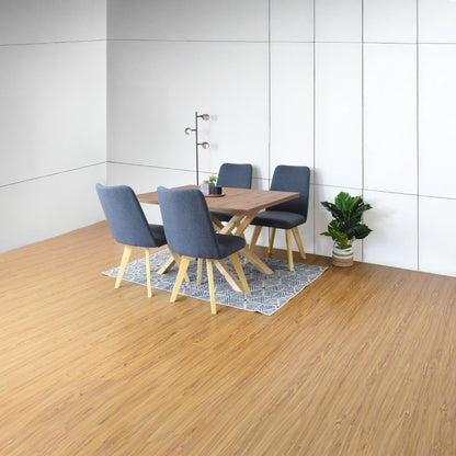 Comedor Astoria 4P Sillas Evora Tela Gris