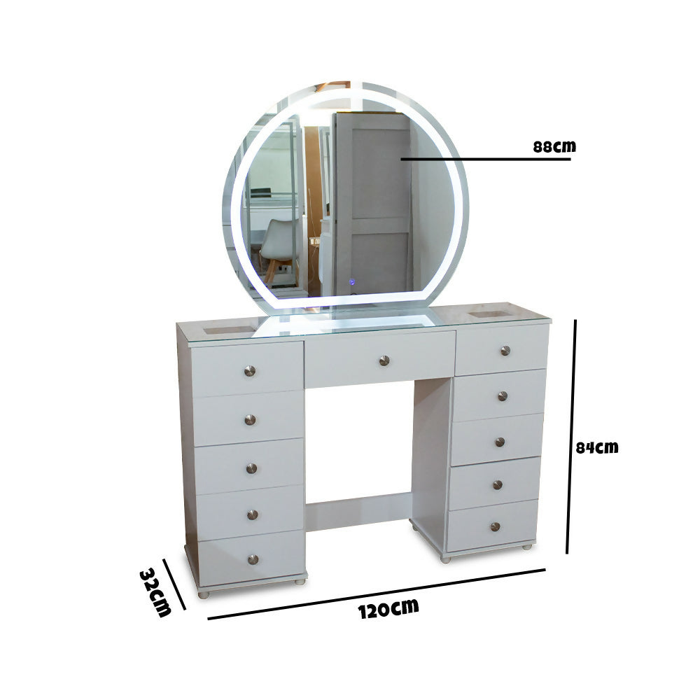 Jazmín 120cm Led Media Luna, Blanco
