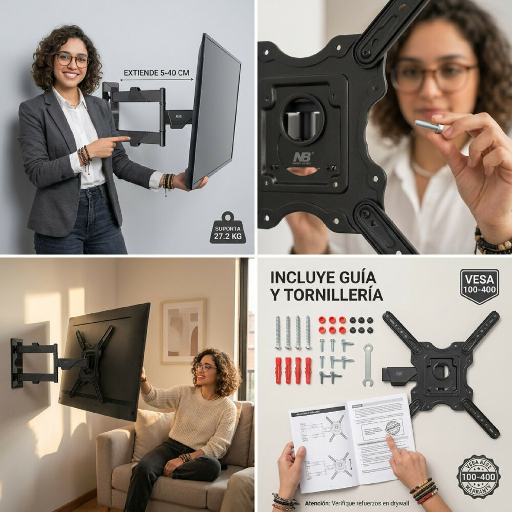 Base Soporte De Brazo Móvil NIA AN-P4 Para TV De 32" A 58" Pulgadas