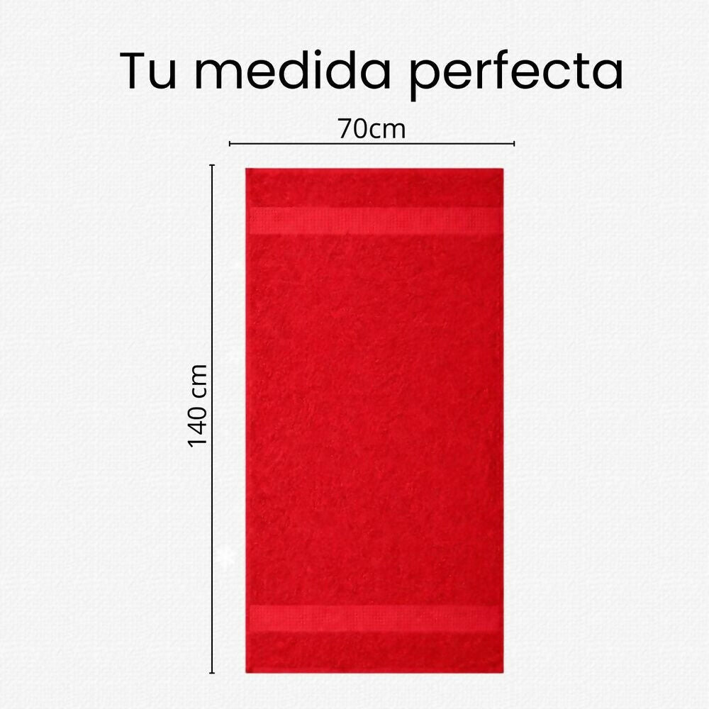 Toalla cuerpo 100% algodon roja 400gr