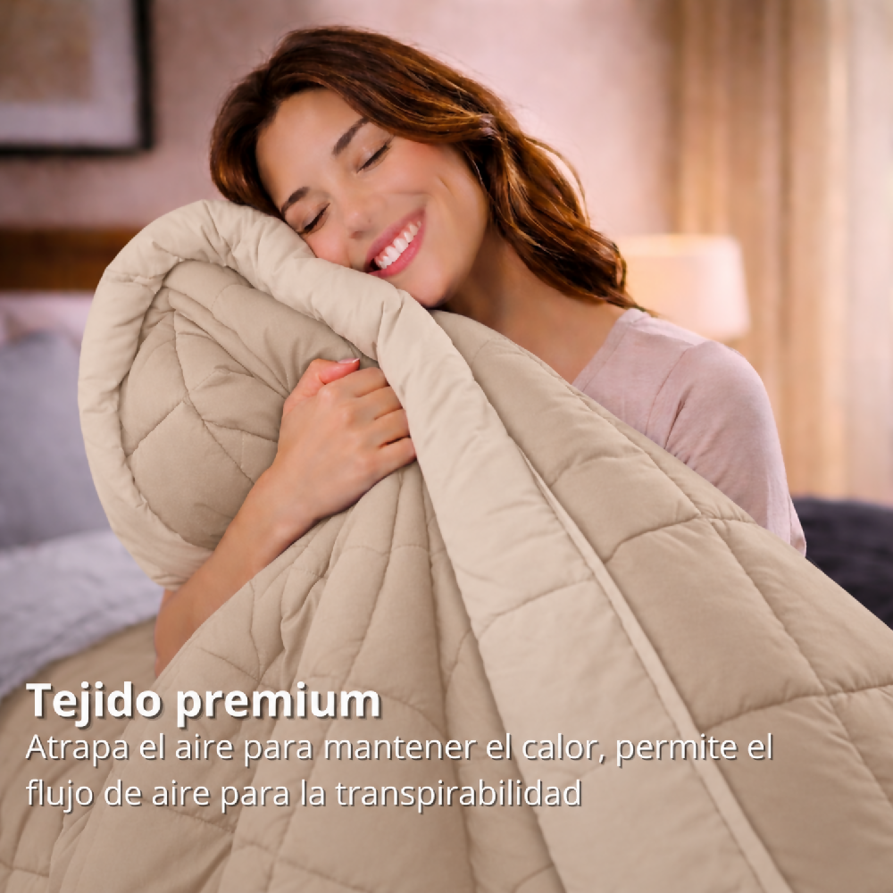 Edredon Cubrelecho Doble Beige