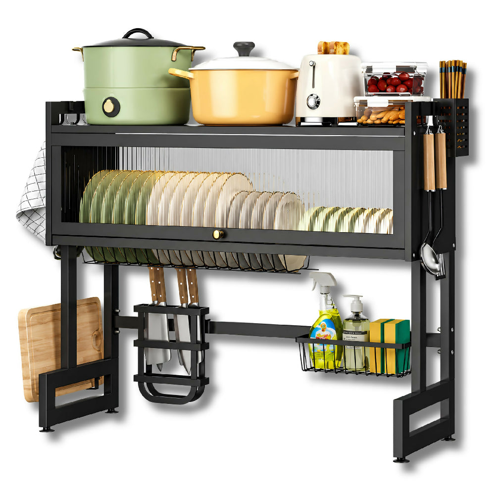 Escurridor De Platos Con Gabinete Y Tapa De 65 Cm Organizador De Loza