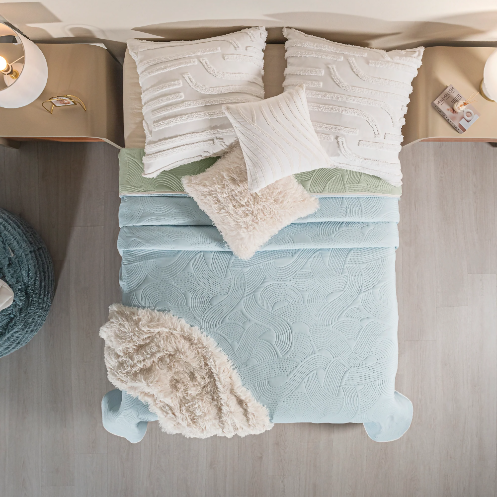 Edredón Novo Blue, para Cama Sencilla, 2 Vistas